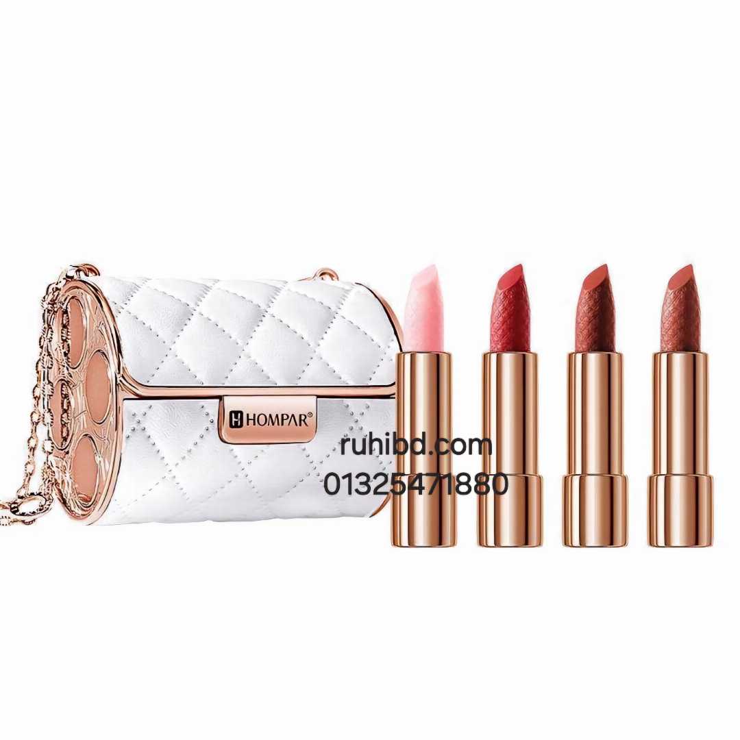 4piece,Lipstick,set,with,Glamour,Chain,Pouch