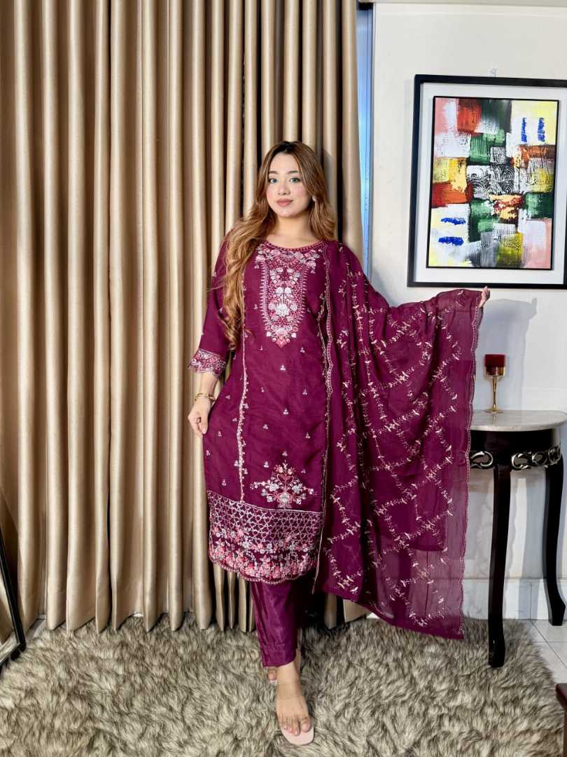 Pakistani,INS,Three-piece,Purpel